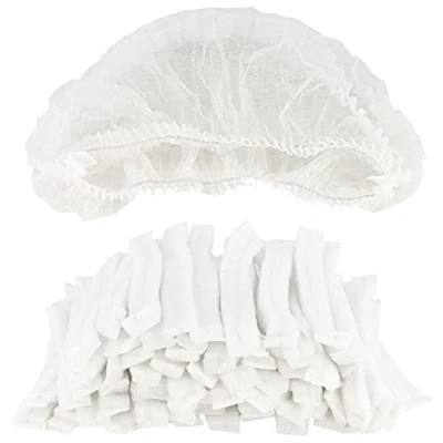 Afbeelding van B well 100 stuks wegwerp non woven pofstoppen 53,3 cm met elastische band (wit)