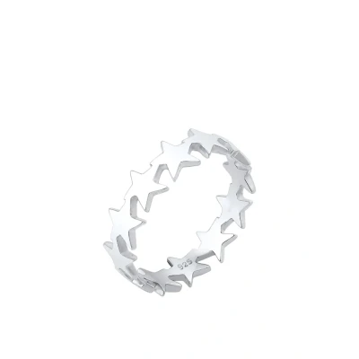 Afbeelding van Elli STAR Design Astro Ring, Dames, Maat: 54, Silver