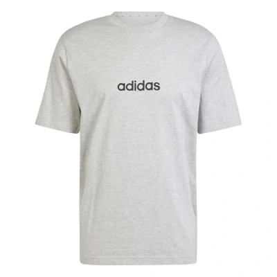 Image de adidas Homme ESSENTIALS LINEAR SINGLE JERSEY TEE, medium grey heather/black, M