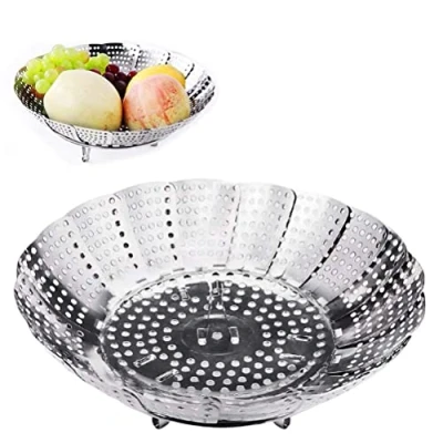 Afbeelding van AOMIG Gestoomde manden, roestvrij staal, opvouwbaar, vegetable stoommand voor groenten, met 4 poten van diameter 14 23 cm, het koken groenten en levensmiddelen of fruitmand