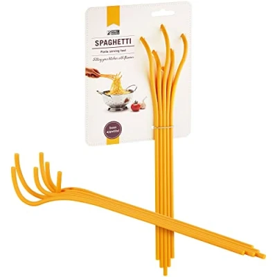 Afbeelding van Spaghettilepel / pastavork van plastic in spaghettivorm uit een reeks op pasta geïnspireerde keukengadgets Coole pastalepel voor het krabben en serveren Accessoires