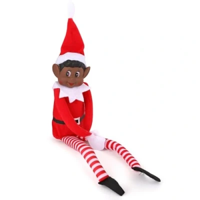 Afbeelding van Elves Behavin Badly 30,5 cm gekleurde elf met vinylgezicht en zacht lichaam brutale kerstkabouter (zwarte kabouter)