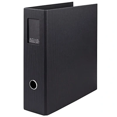 Afbeelding van Rössler 1317452709 S.O.H.O. ordner DIN A4 met rugetiket, rugbreedte 85 mm, zwart, 1 stuk