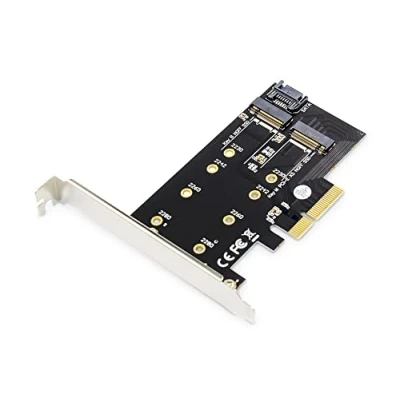 Afbeelding van Digitus DS 33170 2 + 1 poorten M.2 controller PCIe Geschikt voor: SATA SSD, NVMe SSD Incl. Low Profile slotplaat