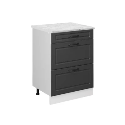 Afbeelding van Vicco Keukenonderkast R Line, Antraciet landhuis/Wit, 30 cm WB Marmer