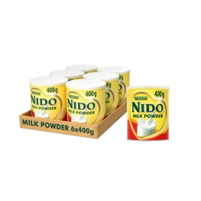 Afbeelding van NIDO Instant Full Cream Milk Power, vervanging voor verse melk, thee en koffie, 400 g blik (6 stuks)