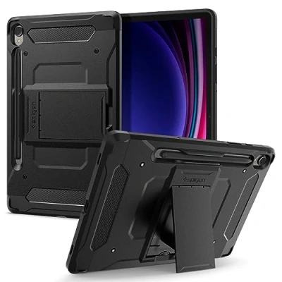 Afbeelding van Spigen Tablet Hoes Geschikt voor Samsung Galaxy Tab S9 Tough Armor Pro Backcover Zwart
