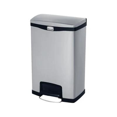 Afbeelding van Rubbermaid Slim Jim Front Step RVS zwart Inhoud: 50 liter