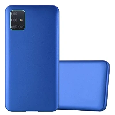 Afbeelding van Cadorabo Hoesje geschikt voor Samsung Galaxy A51 4G / M40s in METAAL BLAUW Beschermhoes gemaakt van flexibel TPU silicone Case Cover