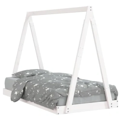 Image de vidaXL Cadre de lit pour enfant blanc 80x160 cm bois pin massif834529