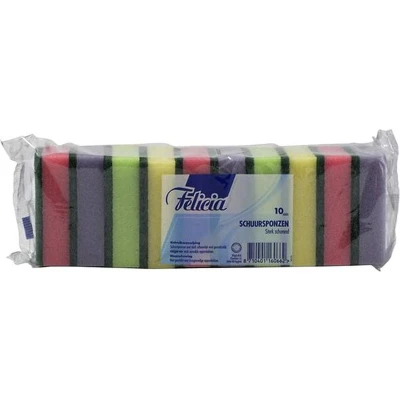 Afbeelding van Schuurspons Felicia 6x9cm assorti 10 stuks
