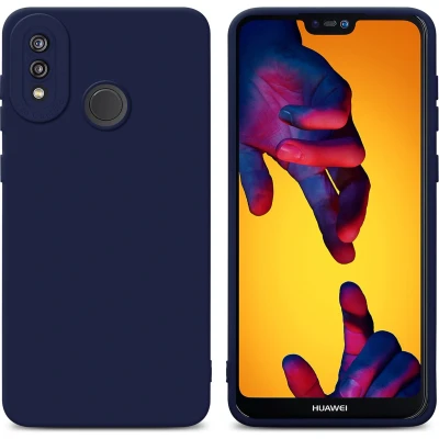 Afbeelding van Cadorabo Hoesje geschikt voor Huawei P20 LITE 2018 / NOVA 3E in Fluid DONKER BLAUW Beschermhoes gemaakt van flexibel TPU silicone Cover Case