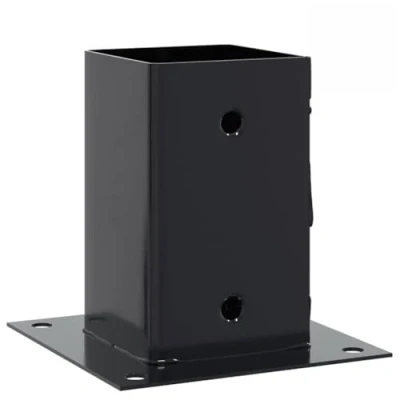 Afbeelding van vidaXL Paondervoeten vierkant 4st 91x91mm gepoedercoat staal antraciet
