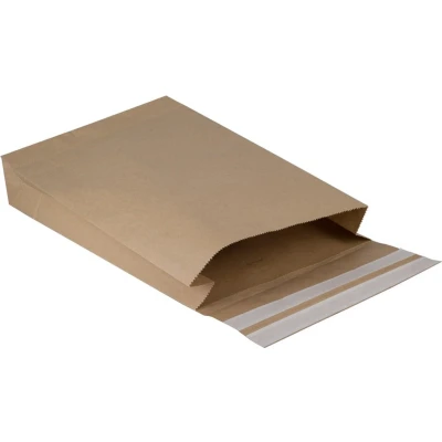 Afbeelding van Kraftpapier verzendzakken (met retourstrip) bruin 300 x 80 430 mm 100 gram/m2
