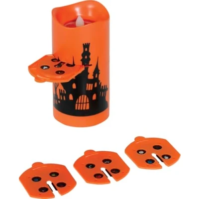 Afbeelding van Fiestas Guirca LED kaars met projector 16 cm Halloween Decoratie Versiering