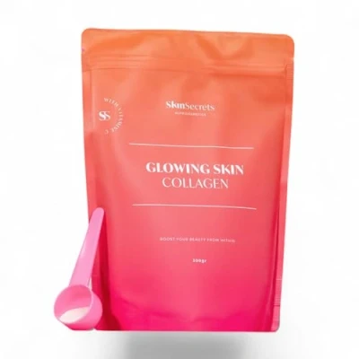 Afbeelding van SkinSecrets collageen booster 300 gram gehydrolyseerd poeder met vitamine C Supermodel Skin Collagen