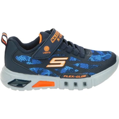 Afbeelding van Skechers FLEX GLOW Sneakers laag voor kinderen, Maat: 28, Navy/blue/orange Kunststof/ textiel