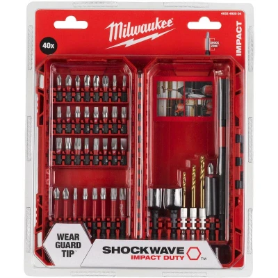 Afbeelding van Milwaukee Bitset Shockwave 40 Delig Met Doppen &amp; Boren