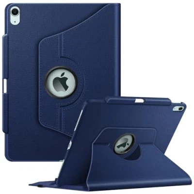 Afbeelding van FINTIE Beschermhoes voor iPad Air 13 inch 2024 M2 (A2898 / A2899 A2900) [Stylus opslag] 360 draaibare beschermhoes, automatische slaap /wekhoes, marineblauw