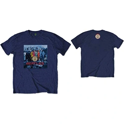 Afbeelding van The Beatles Sgt Pepper Blue Heren T shirt L Blauw