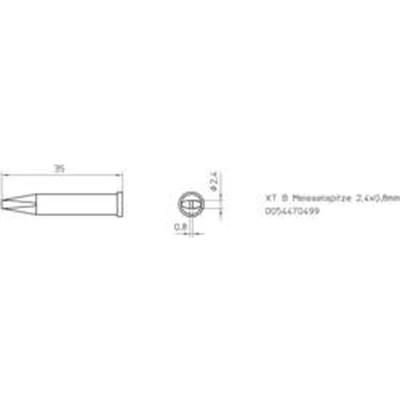Afbeelding van Weller XT B soldeerpunt Beitelvorm Grootte 2.4 mm Lengte soldeerpunt: 36 Inhoud: 1 stuk(s)
