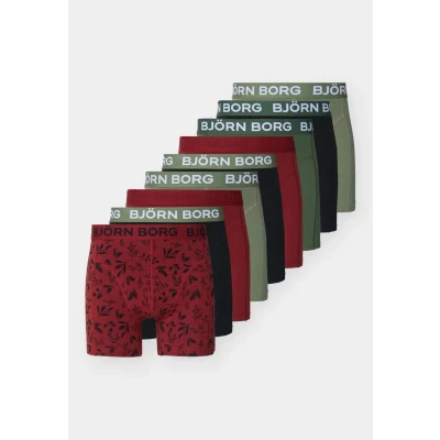 Afbeelding van Björn Borg heren Boxershorts met logoband in 9 pack giftbox de kleur Groen, maat: M