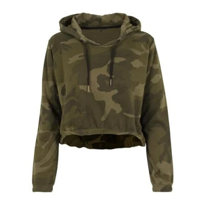 Afbeelding van Build Your Brand Dames Camo Cropped Hoody BY065