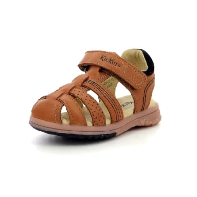 Afbeelding van Kickers Platinium Outdoorsandalen voor kinderen, Maat: 29, Camel Leer