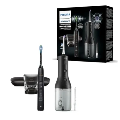 Afbeelding van Philips Sonicare DiamondClean 9000 HX3886/43 + Power Flosser Zwart
