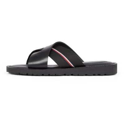 Afbeelding van TOMMY Hilfiger Core Lh Criss C Sandal, platte sandalen voor heren, Zwart, 42 EU