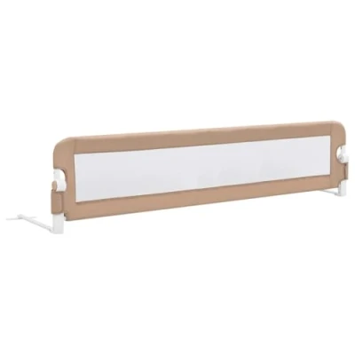 Image de vidaXL Barrière de sécurité lit d&#039;enfant Taupe 180x42 cm Polyester10175