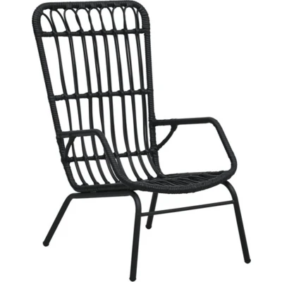 Afbeelding van Tuinstoel poly rattan zwart