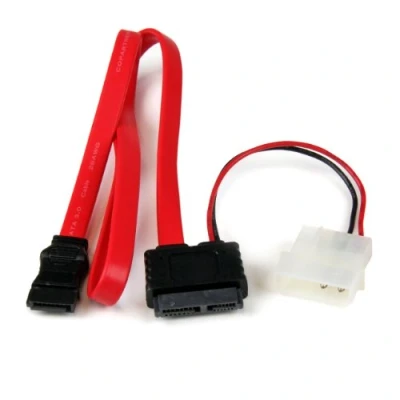 Afbeelding van StarTech.com Slimline SATA naar adapterkabel met stroomvoorziening LP4 50 cm (SLSATAF20)