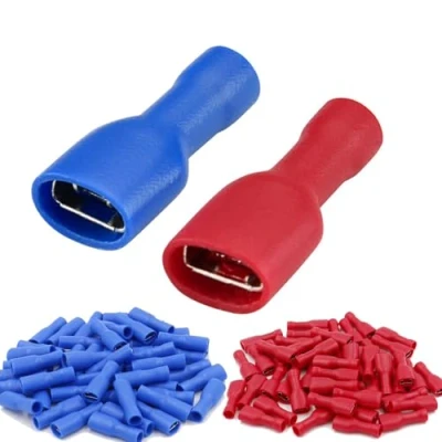 Afbeelding van 120 stuks FDFD2 250 volledig geïsoleerde vinyl snelkoppelingen 6,3 x 0,8 mm kabelschoen voor kabels van 1,5 tot 2,5 mm² (16 14 AWG) blauw