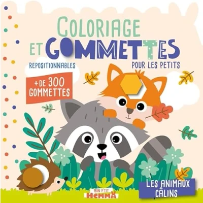 Afbeelding van LES ANIMAUX CALINS COLORIAGE ET GOMMETTES + DE 300 GOMMETTE