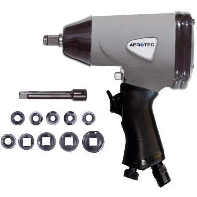 Afbeelding van Aerotec 1/2″ ST 2009537 Pneumatische slagmoersleutel Gereedschapshouders: 1/2 (12.5 mm) buitenvierkant Draaimoment (max.): 345 Nm Incl. accessoires