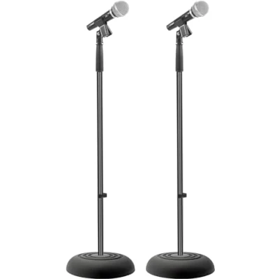 Image de Pied de Microphone Pyle Set 2 hauteur réglable noir