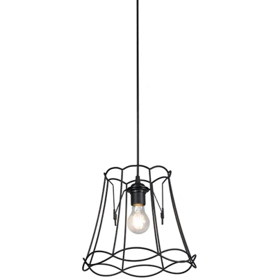 Afbeelding van QAZQA Retro hanglamp zwart 30 cm Granny Frame