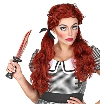 Afbeelding van Widmann Pruik Moordende Pop Rood Halloween Verkleedkleding