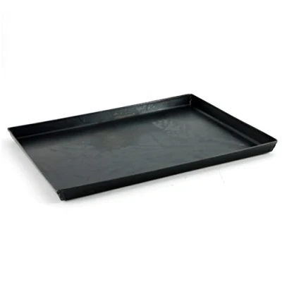 Afbeelding van Pentole Agnelli Rechthoekige schaal van plaatstaal, dikte 0,8 cm, zwart, 45 x 35 3 zwart