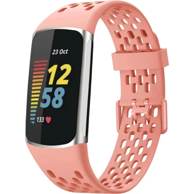 Afbeelding van imoshion bandje Geschikt voor Fitbit Charge 5 / 6 Siliconen sport met gaatjes oranje