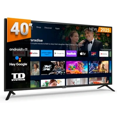Afbeelding van TD Systems Smart tv 40 inch Full HD, Hey Google Chromecast, HD DTT TV, Android 11, model 2024, met 2 jaar garantie PRIME40C19GLE