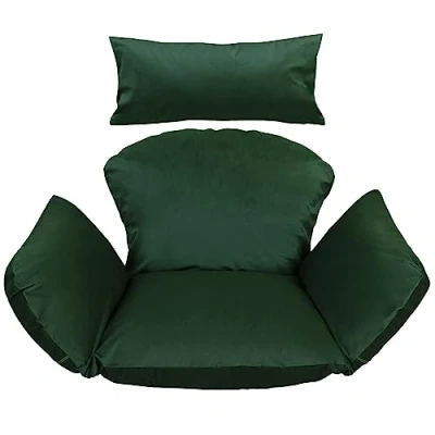Afbeelding van Hangende hangmat stoelkussens, waterdichte stoelbekleding, voor terras, tuin, schommel, hangmand, zitkussen, groen [114]