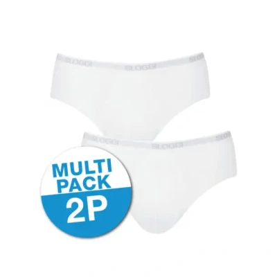 Afbeelding van sloggi men Basic Heren Midi slip 2 pack Wit Maat M