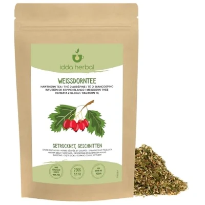 Afbeelding van Meidoorn (250 g), losse thee, gedroogde en gesneden meidoorn, 100% natuurlijk puur voor de bereiding van kruidenthee, meidoornthee, kruidenthee