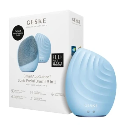 Afbeelding van GESKE SmartAppGuided™ Facial Brush 5 in 1 Elektrische gezichtsreinigingsborstel Zachte siliconen borstel Professionele gezichtsreiniging Gezichtsreinigingsapparaat Gezichtsmassager