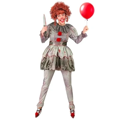 Afbeelding van W WIDMANN MILANO Party Fashion Killer clown kostuum, jurk, horror clown, psychopaat, Halloween kostuum