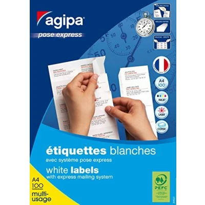 Afbeelding van agipa universele etiketten, 8 x 20 mm, wit