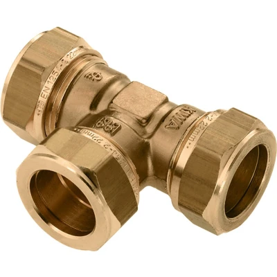 Afbeelding van Bonfix knelkoppeling T stuk 54mm x Messing