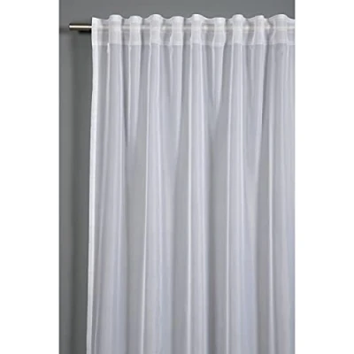 Afbeelding van GARDINIA Gordijn met verborgen lussen en gordijnband, vitrage, lichtdoorlatend transparant, wit, 140 x 245 cm